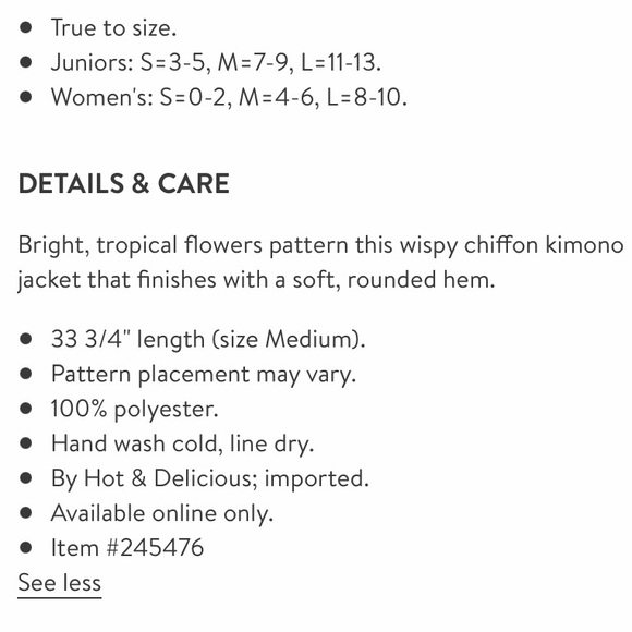 NWOT Hot & Delicious Floral Kimono Jacket - Picture 16 of 16